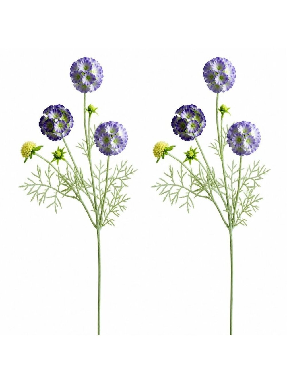 Artificial Scabiosa Flower Stems Purple Blue Large